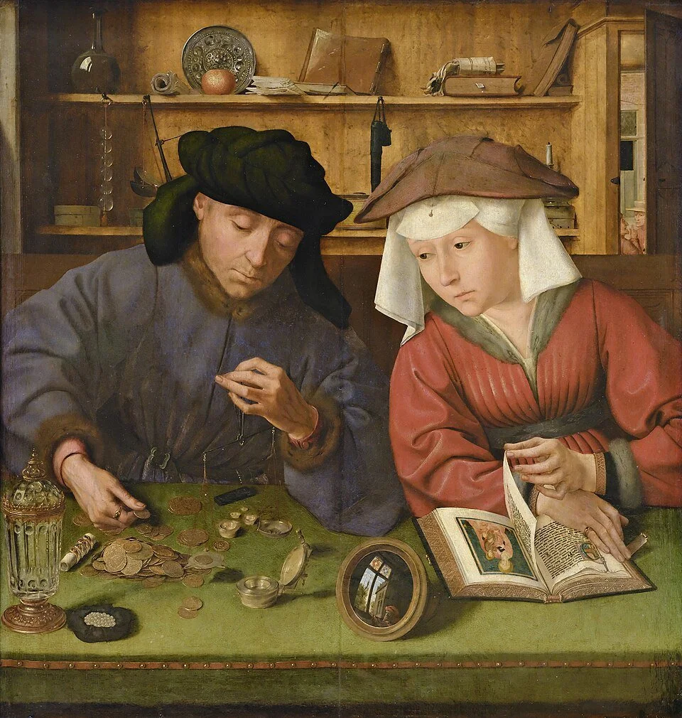 Quentin Matsys, The Money Changer and His Wife, 1514. Oil on panel. Musée du Louvre, Paris