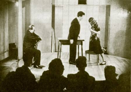 Jacob L. Moreno directing a psychodrama session on his therapeutic stage